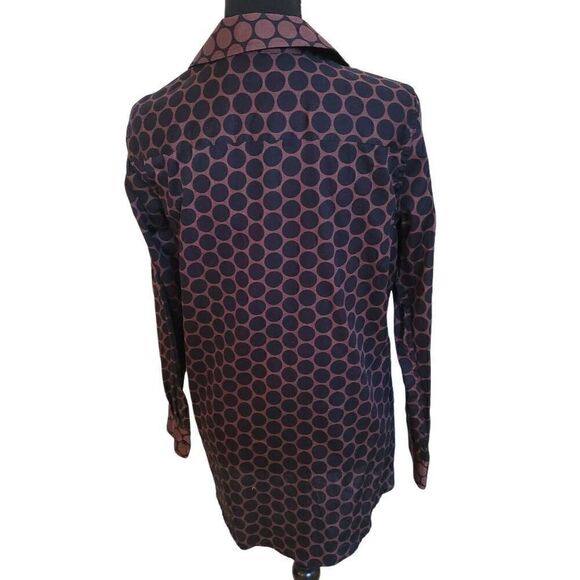 Foxcroft Womens Long Sleeve Polka Dots Button Front Wrinkle Free Blouse  Size 8 - Picture 4 of 10
